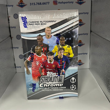 2022/23 TOPPS CHROME STADIUM CLUB UEFA CHAMPIONS LEAGUE HOBBY BOX! 1 AUTO PER BOX!