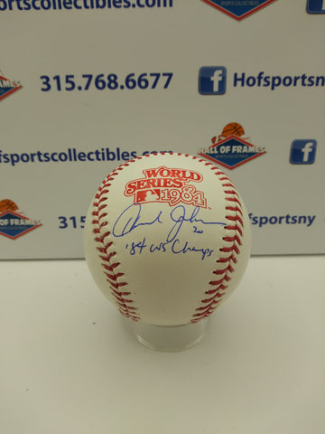 HOWARD JOHNSON SIGNED MLB BASEBALL INSC 84 WS CHAMPS JSA COA