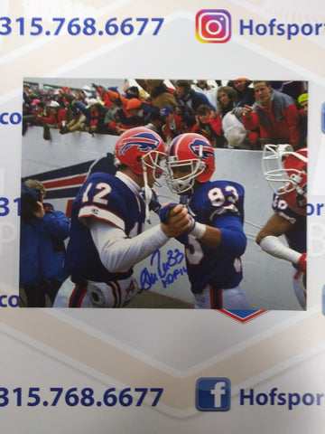 ANDRE REED BILLS SIGNED 8X10 PHOTO w/ KELLY - HOF COA