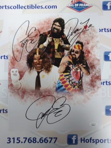 MICK FOLEY - 3 FACES OF FOLEY TRIPLE & INSCRIBED SIGNED 11X14 MANKIND - DUDE LOVE - CACTUS JACK JSA COA