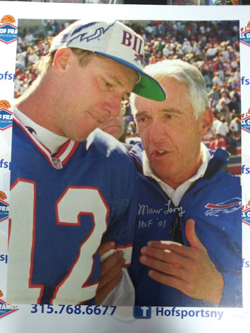 MARV LEVY BUFFALO BILLS SIGNED 16X20 PHOTO WITH JIM KELLY - JSA COA