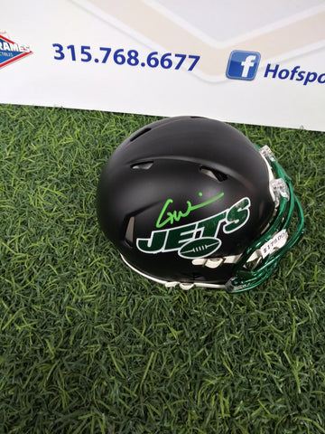 GARRETT WILSON SIGNED NY JETS BLACK ALTERNATE MINI HELMET - BECKETT