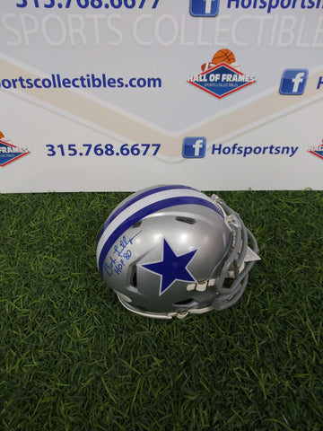 BOB LILLY SIGNED DALLAS COWBOYS THROWBACK SPEED MINI HELMET HOF 80