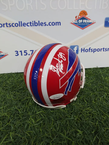 STEVE TASKERBUFFALO BILLS SIGNED MINI HELMET - JSA COA