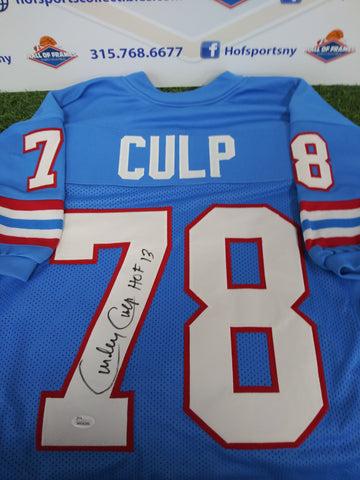 CURLEY CULP SIGNED HOUSTON OILERS CUSTOM JERSEY JSA COA