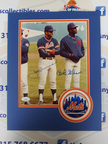 BOB GIBSON / JOE TORRE DUAL SIGNED METS 8X10 MATTED - JSA COA