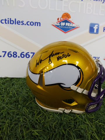 WARREN MOON VIKINGS FLASH MINI HELMET - JSA COA