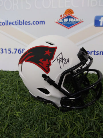 TY LAW PATRIOTS SIGNED LUNAR MINI HELMET - TRISTAR