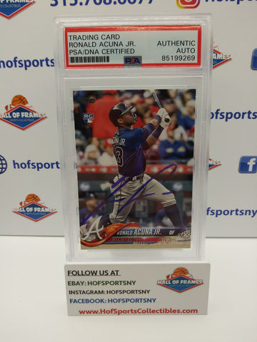 2018 TOPPS UPDATE RONALD ACUNA JR ROOKIE US250 AUTO PSA AUTHENTIC