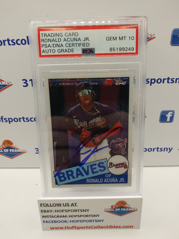 2020 TOPPS CHROME SILVER PACK RONALD ACUNA JR. AUTO PSA AUTHENTIC GEM MT 10!