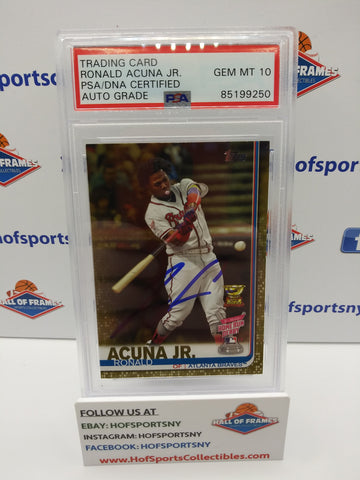 2019 TOPPS UPDATE RONALD ACUNA JR GOLD 804/2019 US271 AUTO PSA AUTHENTIC GEM MT 10!