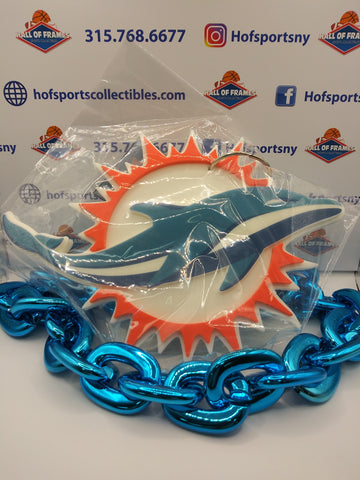 MIAMI DOLPHINS FAN CHAIN BY FANFAVE! NECKLACE