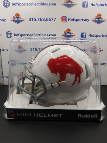 BUFFALO BILLS WHITE STANDING BUFFALO RIDDELL MINI HELMET!