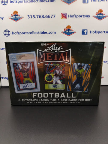 2024 LEAF METAL FOOTBALL JUMBO HOBBY BOX! 10 AUTOS!