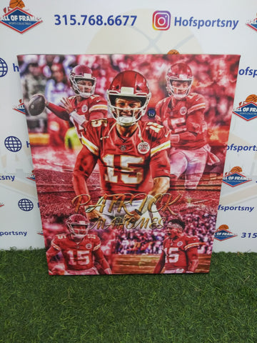 PATRICK MAHOMES COLLAGE KANSAS CITY CHIEFS 16X20 CUSTOM CANVAS PRINT - READY TO HANG