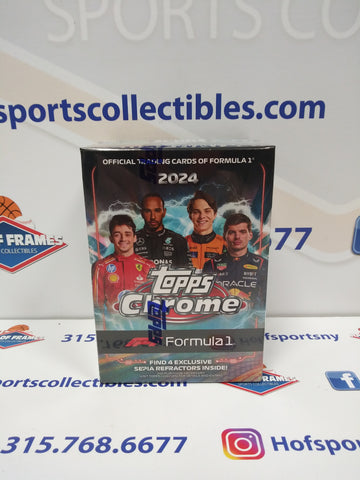 2024 TOPPS FORMULA 1 CHROME RACING BLASTER BOX! 6 PACKS! 4 EXCLUSIVE SEPIA REFRACTORS!
