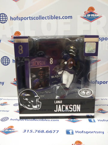 LAMAR JACKSON BALTIMORE RAVENS MCFARLANE SPORTSPICKS PURPLE JERSEY PLATINUM EDITION VARIANTLEGACY FIGURE #22!