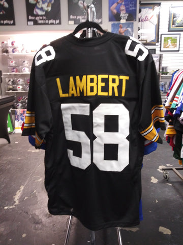 JACK LAMBERT PITTSBURGH STEELERS SEWN STITCHED CUSTOM BLACK JERSEY SIZE MENS XL