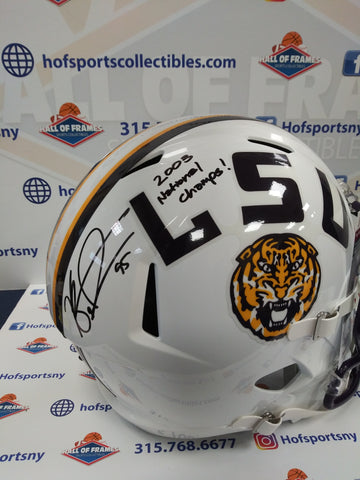 KYLE WILLIAMS LSU TIGERS SIGNED WHITE FULL SIZE REPLICA HELMET ISCR. "2003 NATIONAL CHAMPS!" JSA COA!