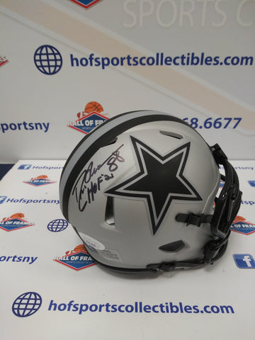 DREW PEARSON DALLAS COWBOYS RAVE SIGNED MINI HELMET INSCR. HOF 21 JSA COA!