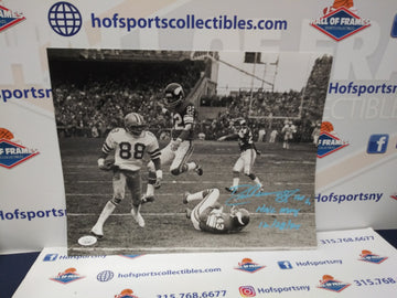 DREW PEARSON DALLAS COWBOYS SIGNED 11X14 HAIL MARY INSCR. "HOF 21" "HAIL MARY 12/28/74" JSA COA!