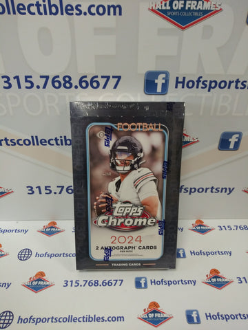 2024 TOPPS CHROME FOOTBALL HOBBY BOX! 2 HITS! LOOK FOR JAYDEN DANIELS!