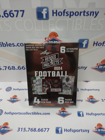 2024 LEAF HEROES & PROSPECTS FOOTBALL HOBBY BOX! 6 AUTOS!