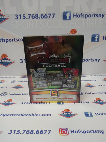 2024 LEAF ECLECTIC FOOTBALL JUMBO BOX! 8 AUTOS!
