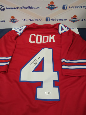 JAMES COOK SIGNED BILLS RED CUSTOM XL JERSEY - JSA WITNESSED