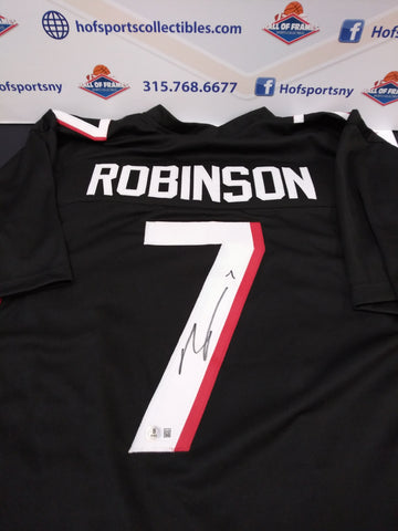 BIJAN ROBINSON SIGNED FALCONS CUSTOM BLACK JERSEY - BECKETT COA