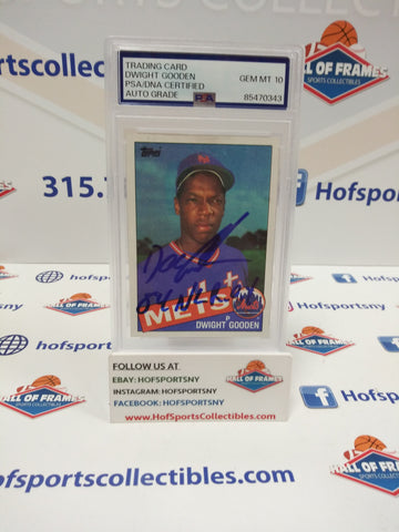 1985 TOPPS SIGNED ROY 1984 DWIGHT GOODEN ROOKIE PSA AUTO GRADE 10