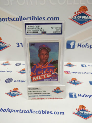1985 TOPPS SIGNED ROY 1984 DWIGHT GOODEN ROOKIE PSA