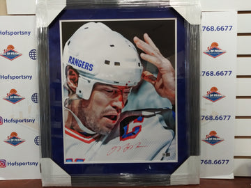 MARK MESSIER SIGNED FRAMED NY RANGERS "BLOOD" 16X20 PHOTO - BAS COA