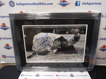 MICK FOLEY - MANKIND FRAMED SIGNED 11X17 TRIPLE INSCRIPTION HELL IN A CELL JSA COA