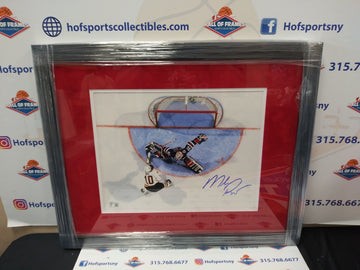 MIKE RICHTER SIGNED FRAMED STANLEY CUP 11X14 PENALTY SHOT - BECKETT