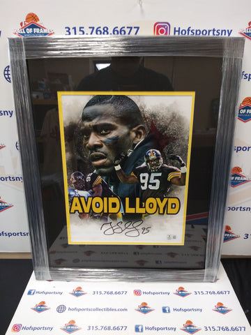 GREG LLOYD PITTSBURGH STEELERS FRAMED SIGNED 11X14 COLLAGE BGS COA