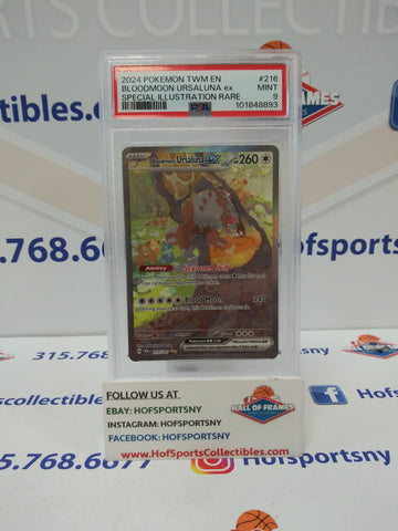 2024 POKEMON TWILIGHT MASQUERADE BLOODMOON URSALUNA EX SIR #216 PSA 9 MINT!