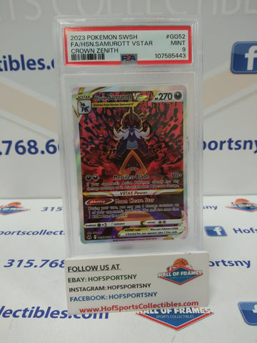 2023 POKEMON CROWN ZENITH HISUIAN SAMUROTT VSTAR #GG52 PSA 9 MINT!