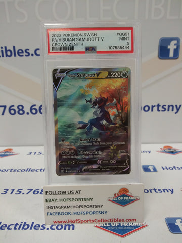2023 POKEMON CROWN ZENITH HISUIAN SAMUROTT V #GG51 PSA 9 MINT!