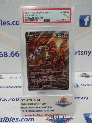 2023 POKEMON CROWN ZENITH ENTEI V ALT ART #GG36 PSA 9 MINT!