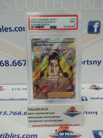 2023 POKEMON CROWN ZENITH ELESA'S SPARKLE FULL ART #147 PSA 9 MINT!