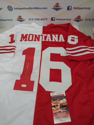 JOE MONTANA SIGNED SPLIT COLOR 49ER'S JERSEY - JSA COA