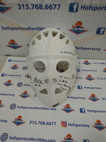 GRANT FUHR GOALIE THROWBACK MASK WITH MULTIPLE INSCRIPTIONS - PROVA COA