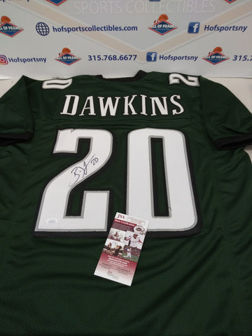BRIAN DAWKINS SIGNED EAGLES GREEN CUSTOM JERSEY - JSA COA