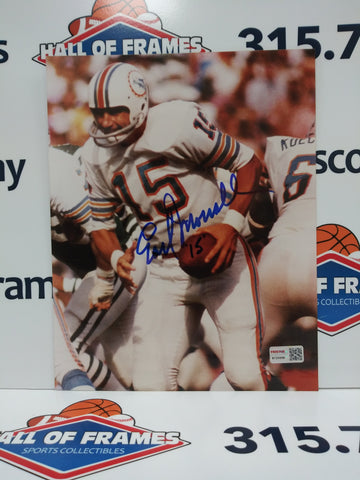 EARL MORRAL MIAMI DOLPHINS SIGNED 8X10 TRI-STAR COA