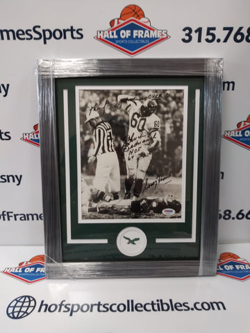 CHUCK BEDNARIK EAGLES SIGNED FRAMED 8X10 THIS GAME IS OVER - SORRY FRANK PSA