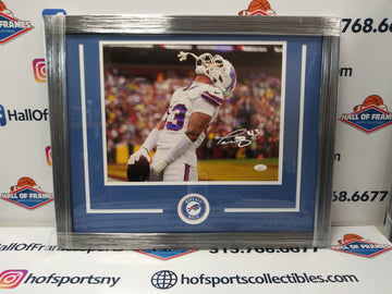 TERREL BERNARD SIGNED BUFFALO BILLS FRAMED 11X14 JSA COA