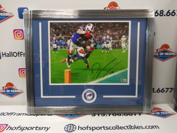 DAWSON KNOX SIGNED BUFFALO BILLS DIVISION CLINCHING FRAMED 11X14 BAS COA