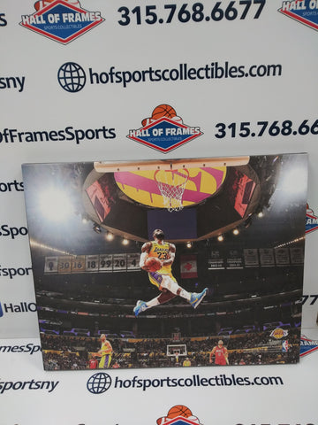 LEBRON JAMES LOS ANGELES LAKERS "DUNK" 16X20 CUSTOM CANVAS PRINT - READY TO HANG