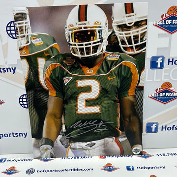 WILLIS MCGAHEE SIGNED HURRICANES 11X14 - HOF COA